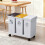 Living And Home 60L 3-compartment Dry Wet Separation Trash Bin with Lids 1