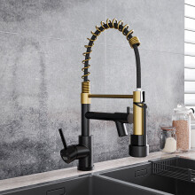 Stainless Steel Kitchen Spring Neck Faucet Dual Spouts Kitchen Tap Mixer Tap