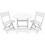 Alivio 3-Piece Folding Bistro Set Space Saving Patio Table & 2 Chairs (White) 6