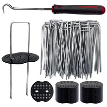 Weed Control Membrane Pegs Buffer Washer, 6"/150mm, Red (SET OF 200)