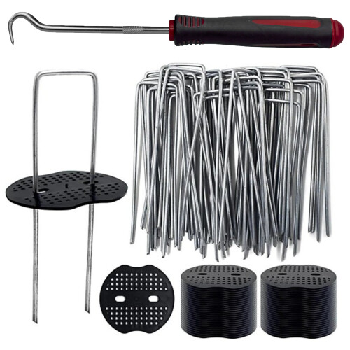 Weed Control Membrane Pegs Buffer Washer, 6"/150mm, Red (SET OF 200)
