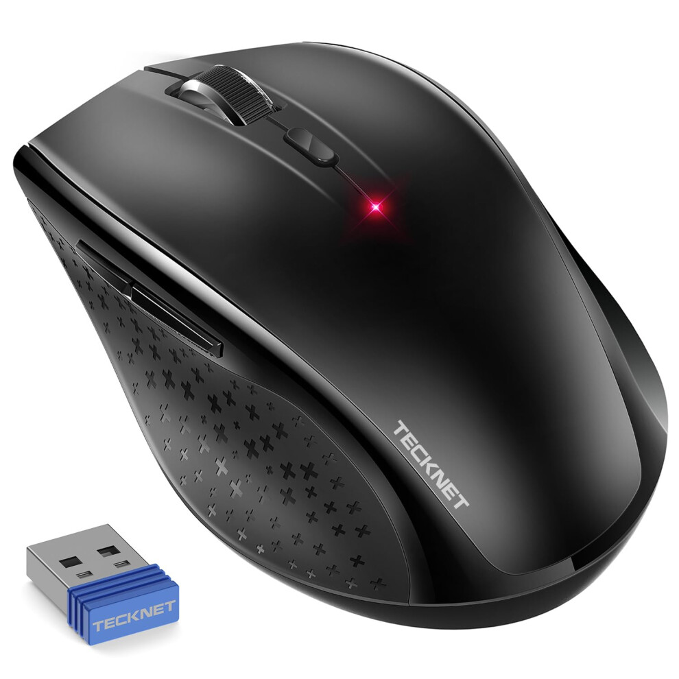Tecknet Wireless Mouse For Laptop, 2.4G Silent Click Mouse, 4800 Dpi Optical Computer Mice With 6 Adjustable Levels, 30 Months Long Battery Life,