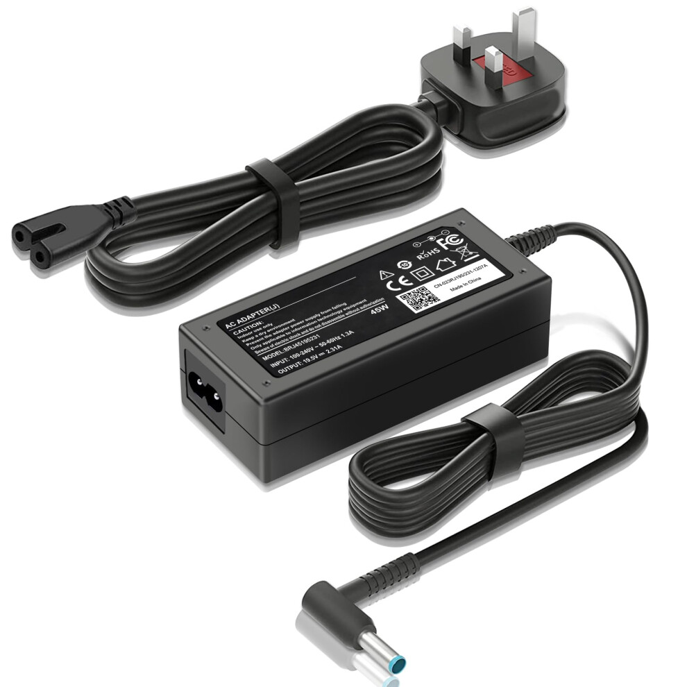 45W Laptop Charger For Hp, 19.5V 2.31A Power Supply Compatible With Hp Stream 11 13 14, Elitebook Folio, Chromebook, Envy, Spectre, Ultrabook, 8000003777543