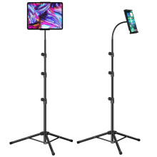 SAMHOUSING Ipad Tripod Stand,Gooseneck 65-inch Floor Stand for Tablet, Floor Stand with 360? Rotating Tripod Mount for iPhone iPad Mini/Air/Pro and