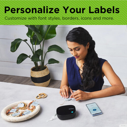 DYMO Dymo LetraTag 200B Bluetooth Label Maker | Compact Label Printer | Connects Through Bluetooth Wireless Technology to iOS and Android | Includes 1 2