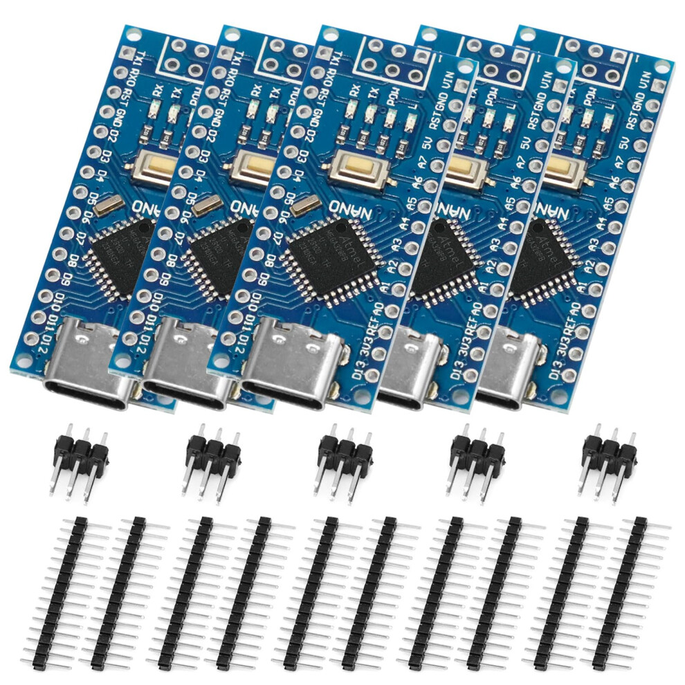 Nano V3 Module With Mega328 Xtvtx 5 Pieces Nano Module Chip Ch340 Type-C Connector 5V 16M Microcontroller Compatible A-Rduino 8000003779059