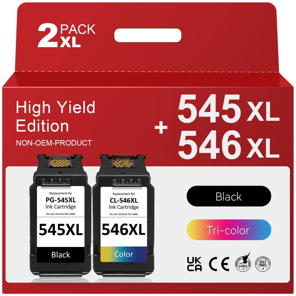 Pg-545 Cl-546 Ink Cartridge Remanufactured For Canon 545 546 Ink Cartridge, Printer Ink 545 546 For Pixma Ts3150 Ts3350 Ts3355 Ts3100 Tr4550 Tr4551 Black 8000003777086