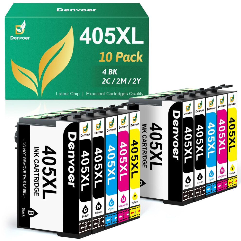 Denvoer 405XL Ink Cartridges Multipack Compatible With Epson 405 Ink Cartridges For Epson Workforce Pro Wf-4820 Ink Cartridges Wf-3820 Wf-7310 Wf-7830 8000003775228