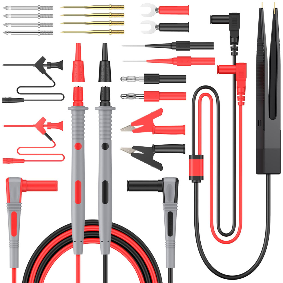 Proster Multimeter Test Leads Kit - 23 In 1 With Alligator Clips, Test Probe, Spring Hook, Banana Plug, Smd Patch, Electric Tester Leads 8000003783070