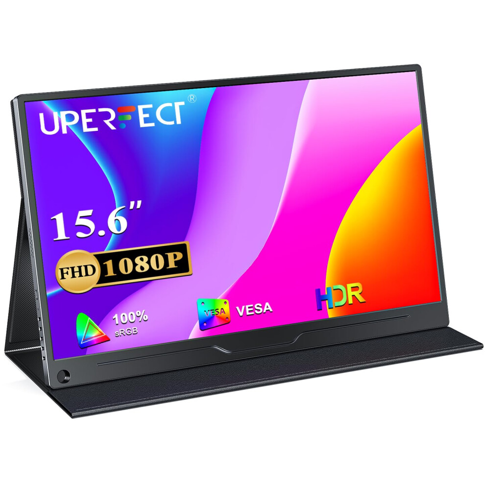 Uperfect Portable Monitor Fhd 1080P 15.6 Inch Monitor Ips Display Matte Screen, With Standard Hdmi/Type-C, Support Vesa, Second Display For