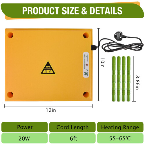 Plutohiker Chick Brooder Heating Plate, 10"x12"Chicken Brooder Heater with Adjustable Height for Baby Chick & Duckling, 20W Brooder Plate for Up to 15 2
