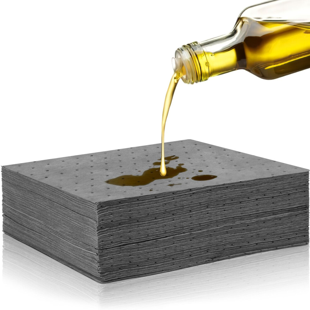 20Pcs Universal Absorbent Mat, 25 X 33Cm Oil Water Absorbent Pads Spill Pads General Purpose Absorbent Sheets Rapid Absorption For Oil Water-Based 8000003780574
