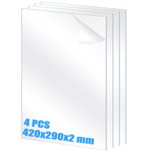 MUXHEL 4PCS A3 Perspex Sheet 42x29 cm 2mm Thick Clear Acrylic Sheet Transparent Plexiglass for Crafting DIY Projects Painting Calligraphy & Table Sign