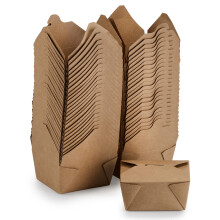 Signature Packaging - Kraft Food Takeaway Box - 50 Pack No. 1 (13 x 10.6 x 6.7 cm)