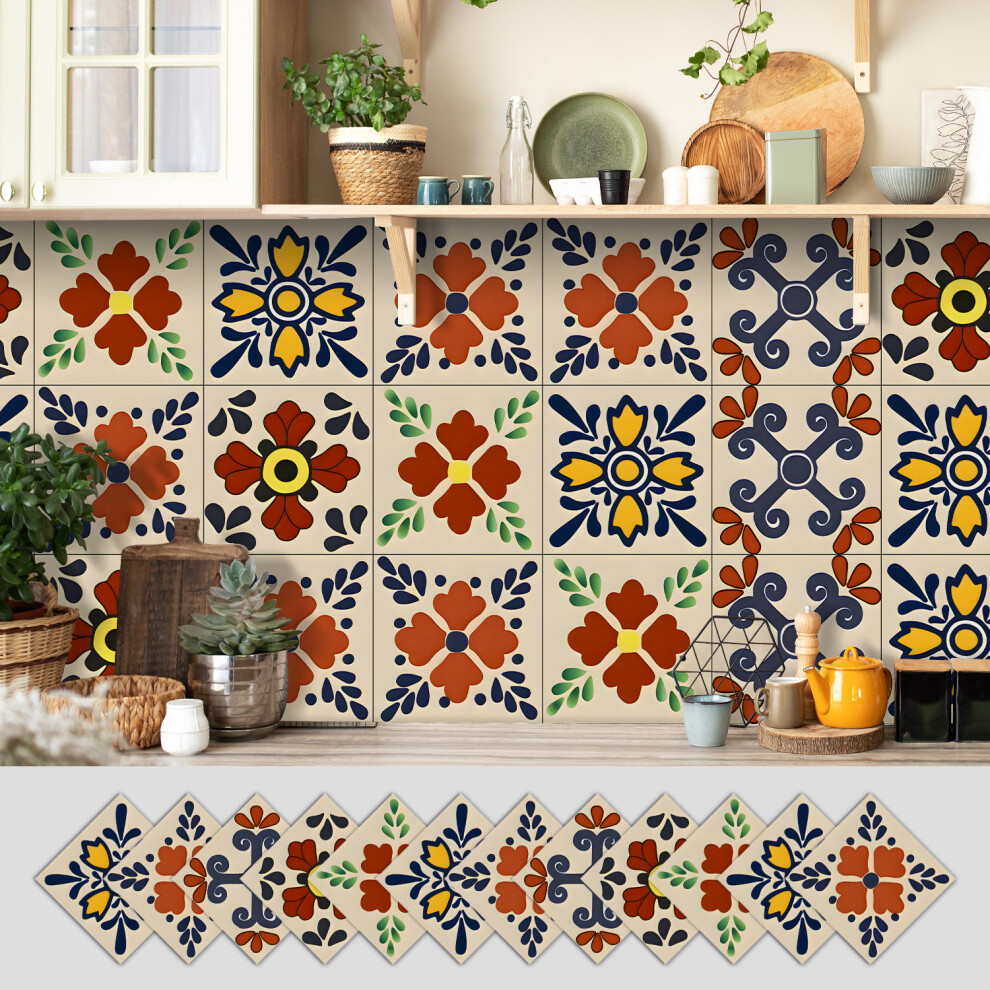 (15*15Cm*12Pcs, Dg-Hz-573) 12Pcs/Set Traditional Tile Transfers Stickers Wall Vintage Victorian Moroccan Mosaic Hot 4069369417023