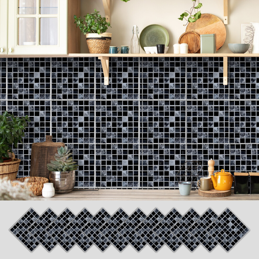 (10*10Cm*12Pcs, Dg-87) 12Pcs/Set Traditional Tile Transfers Stickers Wall Vintage Victorian Moroccan Mosaic New 4069369417306