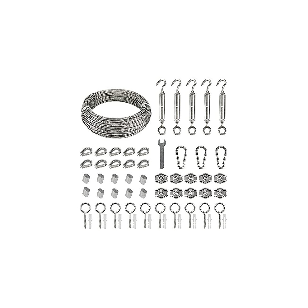 Wire Trellis Tension System - Plant Training Garden Wire Rope Kit For Climbing Plants Supporting Vines, 35M 2Mm Stainless Steel Garden Wire Cable, M5 8000003786323