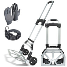 WMR Heavy Duty Folding Aluminium Hand Truck Trolley | Multi-Purpose Sack Barrow Cart | Lightweight & Durable Aluminium Trolley for Luggage, Groceries,