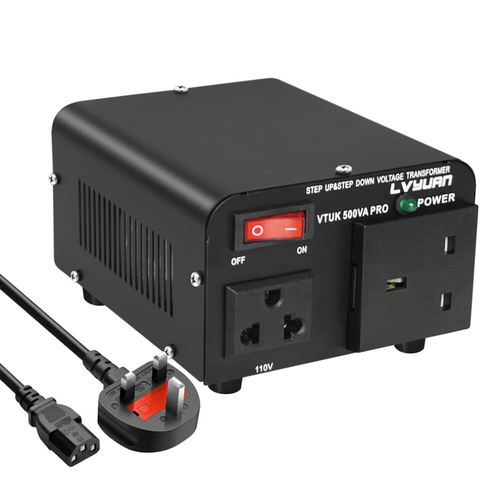 Cantonape 500W Voltage Transformer, 220/240 Volts To 110/120V Step Up Step Down Voltage Converter, Uk To Us & Us To Uk