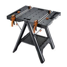 WORX Pegasus WX051 Versatile Multi Function Folding Work Table & Sawhorse with Quick Clamps and Holding Pegs, Portable and Lightweight Workbench,