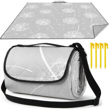 Aptliton Picnic Blanket, 200 x 200 cm, Large Waterproof Picnic Mat with 4 Stakes Carry Strap for Camping, Park, Garden, Beach, Outdoor, Machine