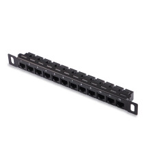 GeeekPi DeskPi Rackmate Accessories Network Mini Patch Panel, 12 Port 0.5U Rack Mountable CAT6 Patch Panel, Easy to Install, Cable Distinction, No