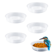 Opopark 4 Pcs Bird Water Bowl Replacement Transparent Bird Feeder bird bath Animal Lovers Garden Decoration Hanger Wildlife Bird Feeding Station,