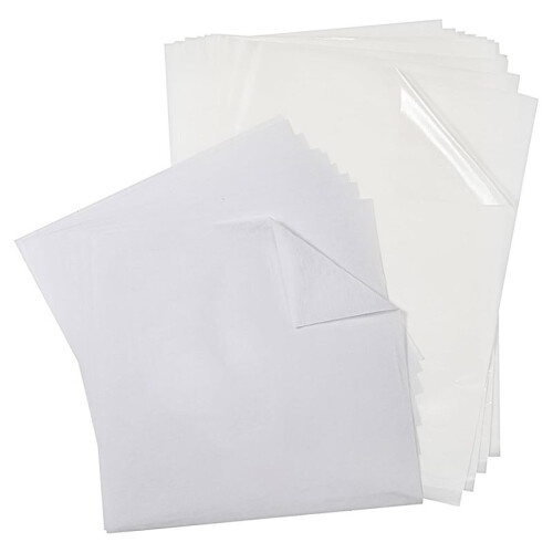 20 Pcs Double Sided Iron  Adhesive Sheets with 100 Pcs Tear Away Machine Embroidery Stabilizer Backing for DIY