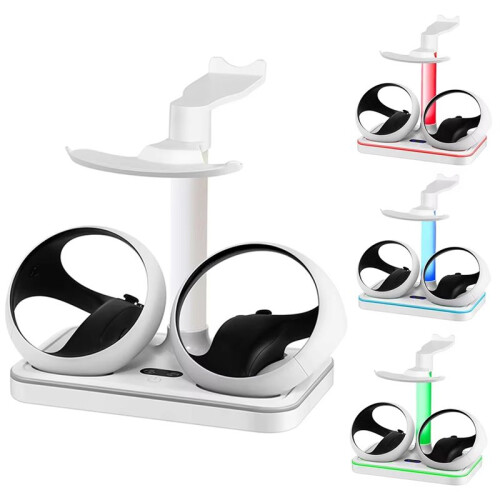 Charging Station for PS VR2 with RGB Light, Vertical Charging Stand Dock Support for PSVR2 Headset Display Accessories 1