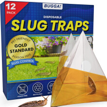 BUGGA! Slug Trap - 12 Slug Traps for Indoors and Outdoors - Disposable Beer Traps for Slugs, Pet Friendly Slug Killer, Poison Free Slug and Snail