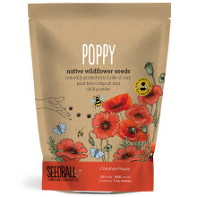 SEEDBALL Poppy Seed Bombs ? 100 Seed Balls Per Pack | Bursting with Beautiful Red Poppy Flowers | Clay Protected Seed Bomb for Bees, Butterflies,