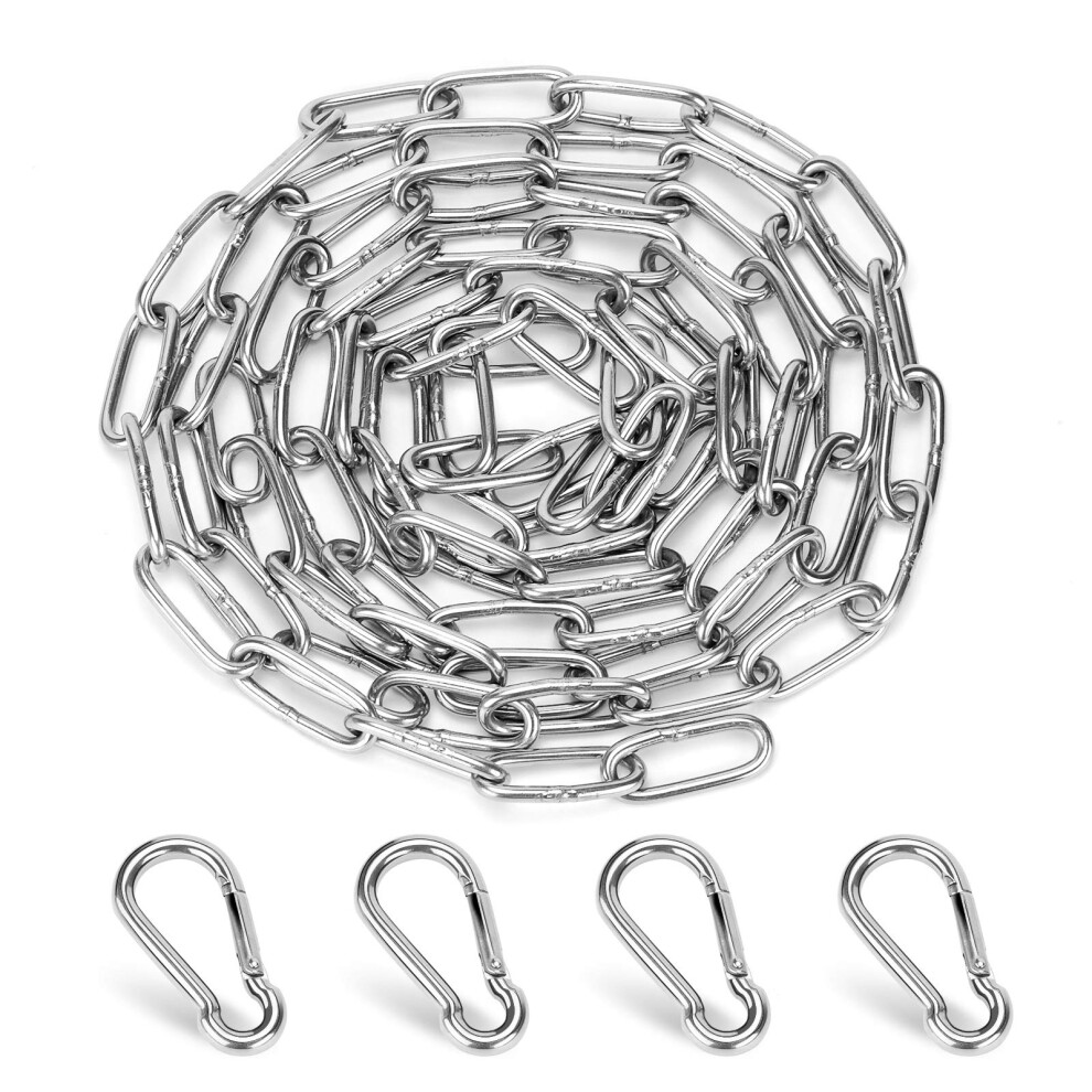Sospiro 2 Pieces Of 1 Meter Long 3Mm Thick Stainless Steel Chain With 4 Carabiners Indoor Outdoor Hardware Accessories 8000003798296