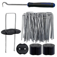 Weed Control Membrane Pegs Buffer Washer, 6"/150mm, Blue (SET OF 100)