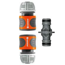 Gardena Coupling Set: Hose Coupling for Hose Extension 13 mm (1/2 inch) and 15 mm (5/8 inch), Works with high Water Pressure, Easy Installation