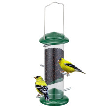 iBorn Metal Bird Feeder Nyger Niger Seed Feeder for Finch Goldfinch Thistle Seed Wild Bird Feeder Hanging Metal 8 Inch Green