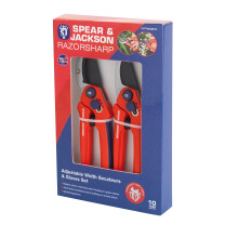 Spear & Jackson CUTTINGSET3 Razorsharp Adjustable Width Secateur and Glove set