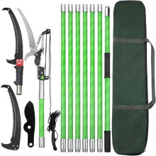 Pole Pruning Saw 26 Foot Long Handle Adjustable Length, Manual Pole Saw High Branch Scissors with Carry Bag and Sturdy Pole, Telescopic Tree Pruner