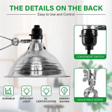 2-Pack Clip- Light Strip 5.5inch Aluminum Reflector, 150W Max (Bulb Not Included) Silver US Plug