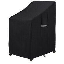 Dokon Garden Stacking Chair Covers Waterproof Heavy Duty 600D Oxford Fabric Garden Chair Covers with Air Vent Windproof Anti-UV Patio Stackable Chair