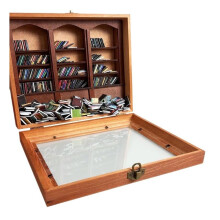 Relief Anxiety Bookshelf with 200 Book Miniature Wooden Bookshelf Ornament Stress Reliever Shake Away Your Anxiety Gift