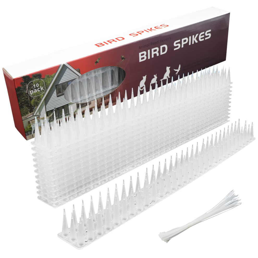 Mainoshy 10Pcs Plastic Bird Spikes For Pigeons Bird Repellent Fence Wall Spikes Cat Intruder Deterrent Bird Repellent Pigeon Spikes Anti Climb Spikes 8000003812589