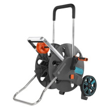 Gardena CleverRoll L Easy: Hose trolley with up to 100 m capacity, especially stable, convenient, robust metal hose guide, anti-drip device, tool-free