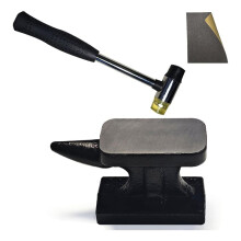 Iron Horn Amvil & Hammers Set, 1,15 Lb Smidd Iron Amvil med Gummihammare, för Metallstämpling, Silversmed