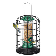 iBorn Squirrel Proof Bird Feeder with Squirrel, Pestoff Hanging Wild Bird Seed Feeder for Mix Seed Blends, Sunflower Heart, Birdbath, Heavy Duty All
