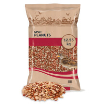 Split Peanuts for Wild Birds 12.55kg - High Energy Food, High Protein Feed, Rich in Fats and Fibre, Great for Hanging Feeders, Bird Tables and Ground