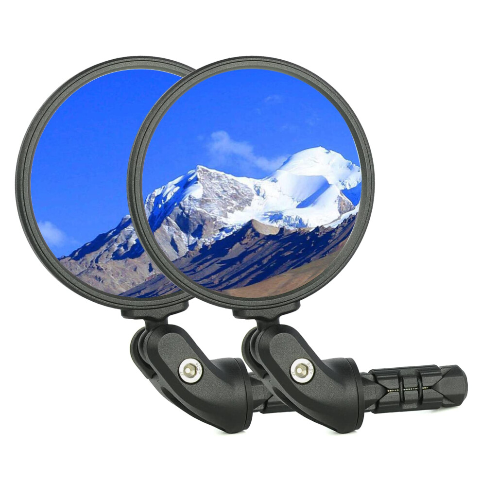 Briskmore Bar End Mirrors, Hd Glass Convex Lens Bicycle Rearview Mirror, 2Pcs Safety Cycling Rear View Mirror, Adjustable Handlebar Wider View Black 8000003831085