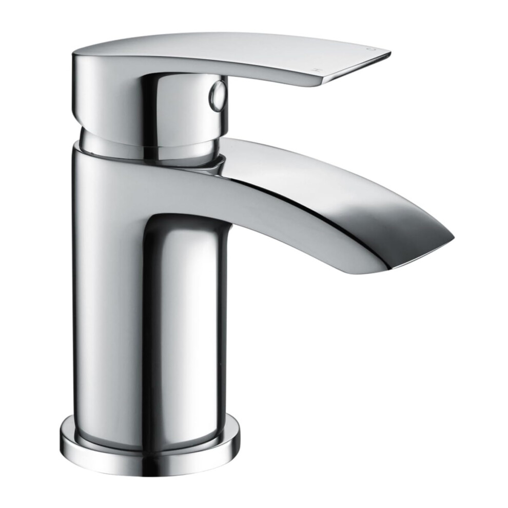 Hapilife Basin Taps Mixers Waterfall Bathroom Sink Mixer Tap Mono Chrome Brass Monoblock Small Cloakroom Faucet With G1/2?? Hoses Single Lever Modern 8000003834369