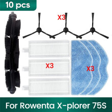 For Rowenta X-Plorer Serie 75S RR8577WH, 75 S+ RR8587WH Accessories Brush Hepa Filter Wipe Cloth Parts