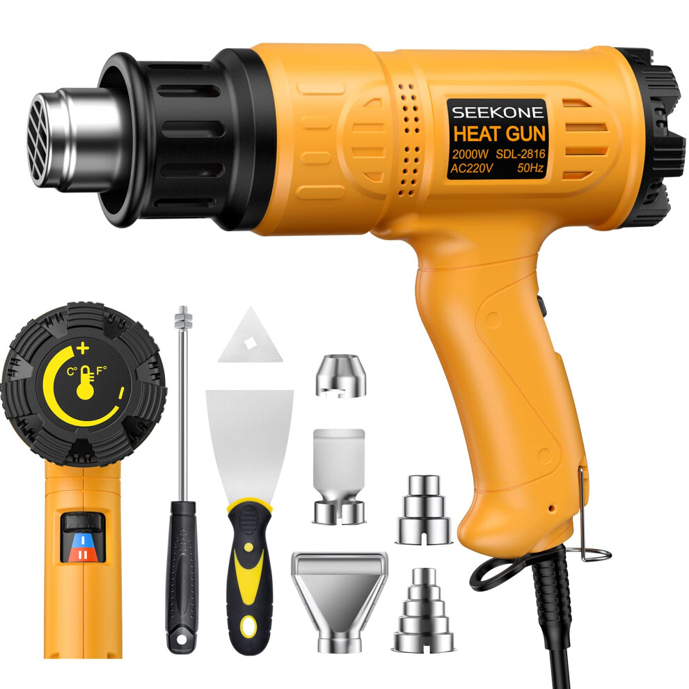 Seekone 2000W Professional Hot Air Gun 50?- 600? Variable Temperature Control With 2-Temp Settings, Overload Protection, Double Heating Wire Fast 8000003835076
