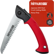 Kimura? Pro Folding Pruning Saw - Heavy Duty Premium Japanese SK5 Steel, Ergonomic Soft Non-Slip Handle, Lightweight Foldable Saw Ideal for Branches,